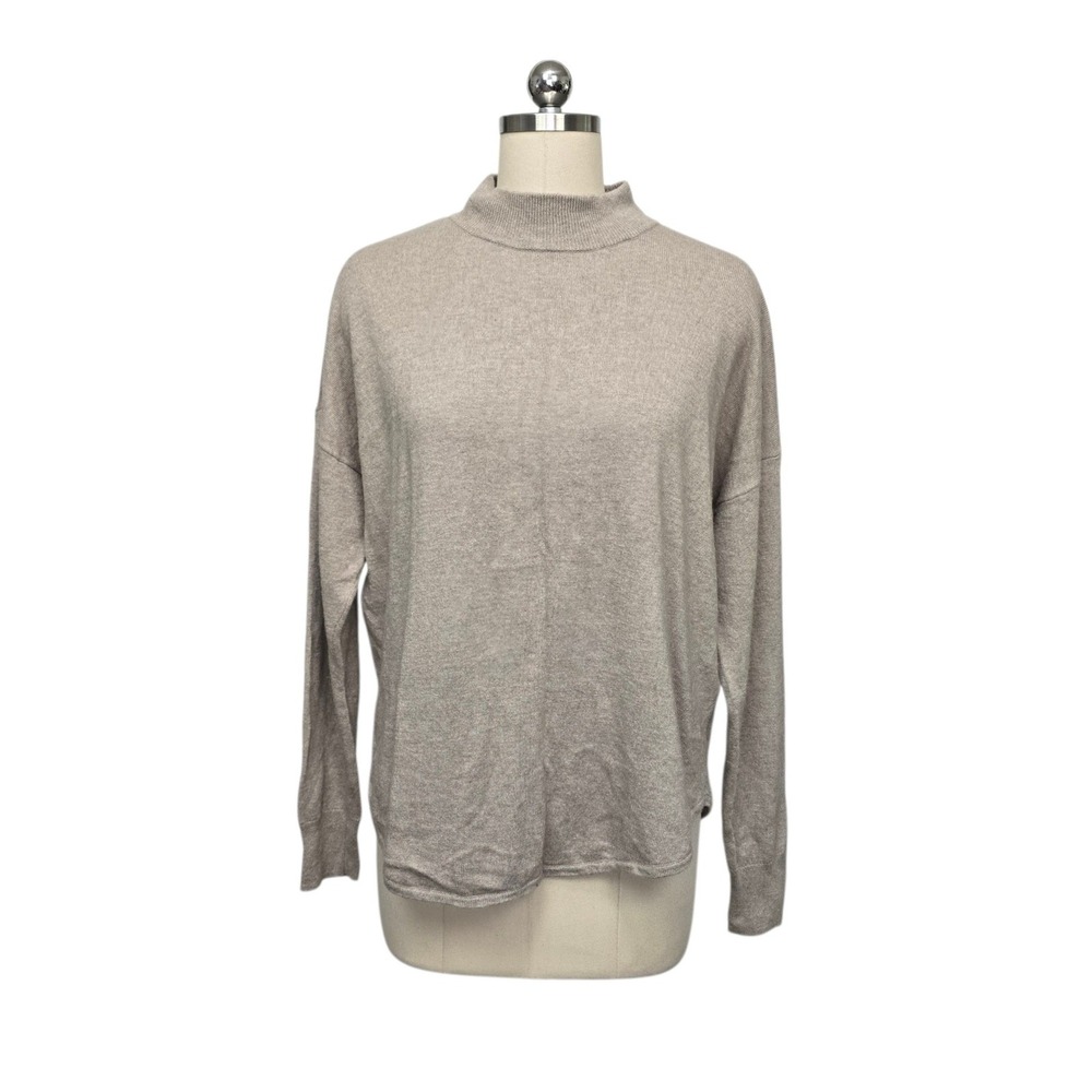 Madewell Womens Merino Wool Alpaca Blend Mock Neck Sweater Oatmeal Size Large